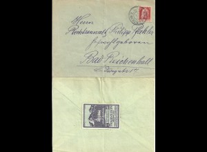 Bayern, Brief m. 10 Pf. v. Traunstein m. rs. Vignette v. Traunstein. #2868