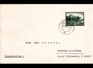 Generalgouvernement 1944, 4 Zl. auf Brief v. Lemberg. (Kat. 100 €).