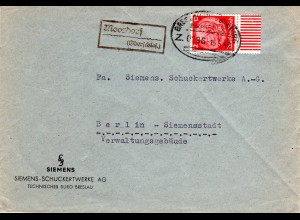 DR 1940, aptierter Landpost Stpl. MOOSDORF...(Oberschles.) auf BP-Brief m. 12 Pf