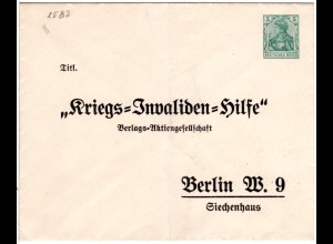 DR, ungebr. 5 Pf. Germania Privatganzsache Umschlag Invaliden-Hilfe Berlin
