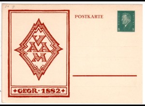 DR, ungebr. 8 Pf. Privatganzsachenkarte VAAM München, Zudruck in braun.
