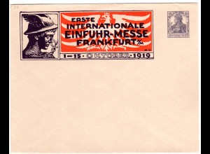 DR, ungebr. 15 Pf. Privatganzsache Umschlag Einfuhrmesse Frankfurt m. Hermeskopf
