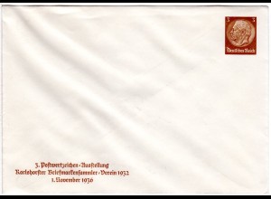 DR, ungebr. 3 Pf Privatganzsache Umschlag Karlshorster Briefmarkensammler Verein
