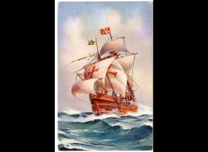 Santa Maria, Segelschiff des Christoph Columbus 1492, ungebr. Farb-AK