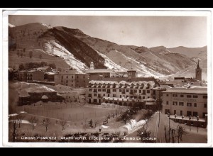 Italien, Limone Piemonte, Grand Hotel e Casino, 1934 gebr. sw-Foto-AK