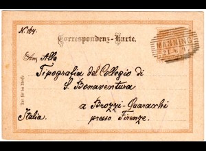 Österreich 1897, Oberösterreich Schraffenstempel MANNING auf 2 Kr. Ganzsache 