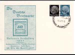 DR 1937, 1+4 Pf. Privat Ganzsache Ausstellung Berlin m. entspr. Sonderstempel