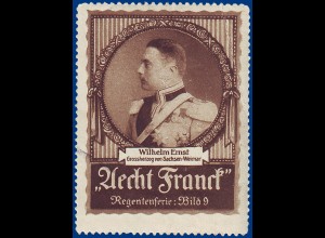 Sachsen Weimar, Großherzog Wilhelm Ernst, alte Vignette. #S789