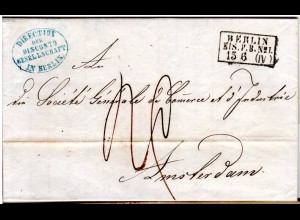 Preussen 1864, R3 Berlin Eis.P.B.No.1 auf Porto Brief i.d. NL
