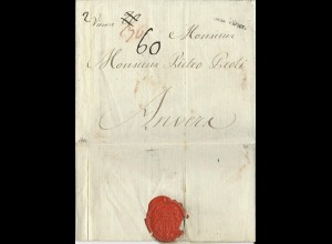 Österreich 1784, L1 "von Wien" auf Porto Brief n. Anvers Belgien. #3007