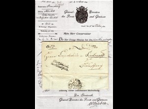Taxis 1811, L1 Cassel auf Gau Helmstedt Forst Dienstbrief n. Braunschweig