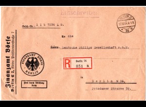DR 1934, Frei d. Ablösung Finanzamt Börse Berlin, Reko-Brief v. Berlin C 76e