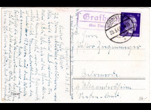DR 1943, Landpoststpl. GRAFHORST über Vorsfelde auf Karte m. 6 Pf