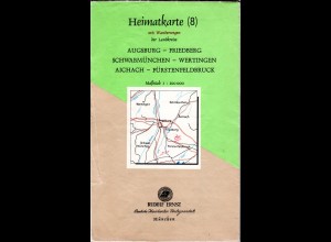 Heimatkarte der Altlandkreise Friedberg, Aichach, Fürstenfeldbruck..von ca. 1960