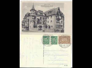 Badenweiler 1923, sw AK Schwarzwald Hotel m. Infla Marken n. Schweden gebr. #235