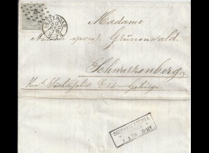 NL DR 1878, R2 "Schwarzenberg in Sachsen", Ank.-Stpl auf Amsterdam Brief. #2108