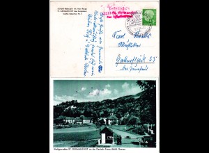 BRD 1956, AK m. rotem L3 Posthilfsstelle 22b St. Germanshof über Bergzabern 