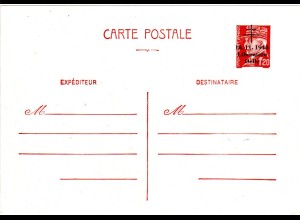 Frankreich, C P E P 1,20 f neuf surcharge 18.11.1944 / Libération/ Delle