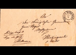 Preussen 1864, K2 GROSS BODUNGEN klar auf portofreiem Brief d. Gemeinde Neustadt
