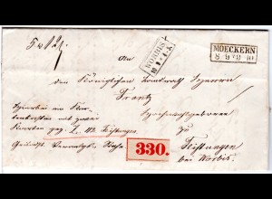 Preussen 1862, R2 MOECKERN u. Worbis auf Paket Brief n. Teistungen