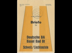 BRD 1986, Bief Bund Fahne f. Briefe Bremen - Schweiz/Liechtenstein. Bahnpost.