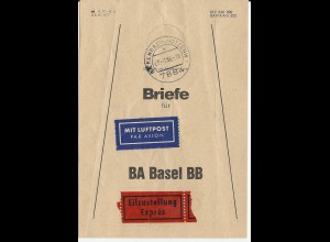 BRD 1986, Brief Bund Fahne f. Luftpost Express Briefe v Rickenbach i.d. Schweiz 