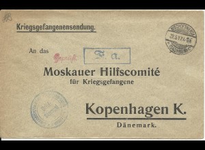DR 1917, KGF POW Zensur Brief v. Lager Bischofswerda m. blauem Püfer-R1 #2619