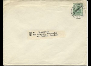 DP Türkei 1911, 5 C. Ganzsache Brief v. Jerusalem n. Niederaulau