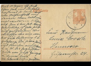 DR 1918, KD Marine Schiffspost No. 79 auf Ganzsache v. Wilhelmshaven