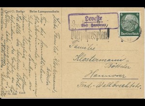 DR 1936, Leveste über Hannover, Landpost Stempel auf Karte m. 6 Pf.
