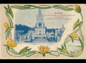 Dresden 1900, Dt. Bau Ausstellung, ungebr. offizielle AK m. Vignette