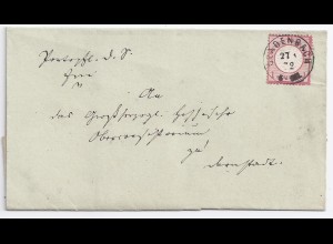 DR 1872, Ablöser K1 Gladenbach ideal auf schönem Brief m. 1 Gr. #1150