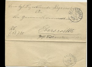 Bayern, Dienst Brief v. Regensburg n. Ebersreuth Post Falkenstein