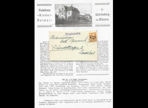 DR 1921, Drucksache Brief v. Ettal, innen Findelhaus Kinderheimat Unterhaching