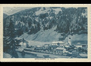 Italien, Brenner Brennero, ungebr. sw-AK m. Zug u . Bahnhof. #3086