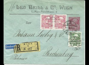 Österreich 1910, 10 H. Reko Privat Ganzsache m. Zusatzfrankatur v. Wien 