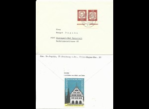 BRD 1964, Propaganda Vignette Greifswald rs. auf Brief v. Untermünstertal
