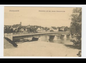 Donauwörth, neue Donaubrücke m. Pferdegespann, ungebr. sw AK 