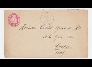 Schweiz 1881, K2 LAVEY klar auf 10 C. Tübli Ganzsache Brief