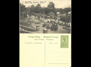 Belgisch Congo, ungebr. 5 C. Bild Ganzsache m. Abb. Last Kamele. H&G43