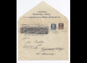 Bayern 1919, 2+3 Pf. auf Reklame Brief Cleve. Maschinenstpl. Nürnberg. #1384