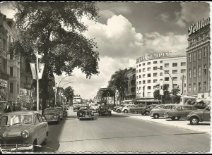 Berlin Kurfürstendamm, Hotel Kempinski m. Autos, 1960 gebr. sw-AK