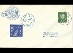 BRD 1961, 10 Pf. auf Brief m. NL. Raketenpost Marke u. 1st Man in Space Cachet