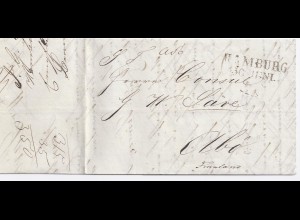 Hamburg Finnland 1840, Brief m. rückseitigen Portovermerken. #1696
