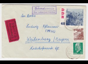 DDR 1961, Schmalzerode ü. Eisleben, Landpoststellen Stpl. auf Eil Brief. #2318