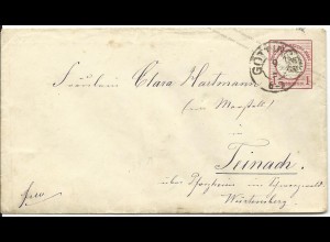 DR U1, 1 Gr. Ganzsache Brief m. Hannover Stpl. Göttingen