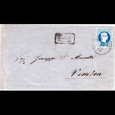 Österreich Levante 1878, 10 S. auf Brief v. SMIRNE m. Schiffspost n. Italien