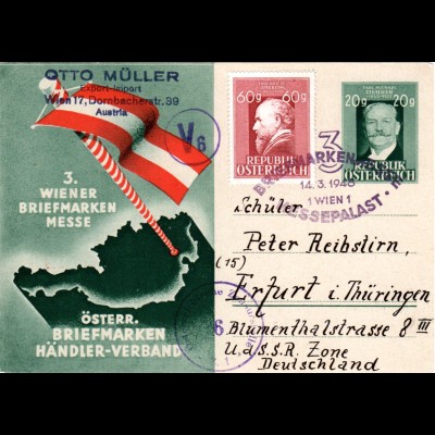 Österreich 1948, 20 Gr. Privat Ganzsache Österr. Briefmarken Händler-Verband