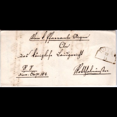 Bayern 1868, HKS TUTTING auf Brief v. Aigen n. Rotthalmünster.