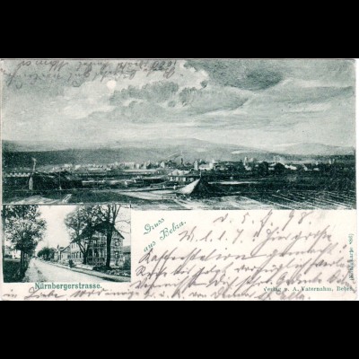 Gruss aus Bebra m. Nürnbergerstrasse, 1898 gebr. sw-AK